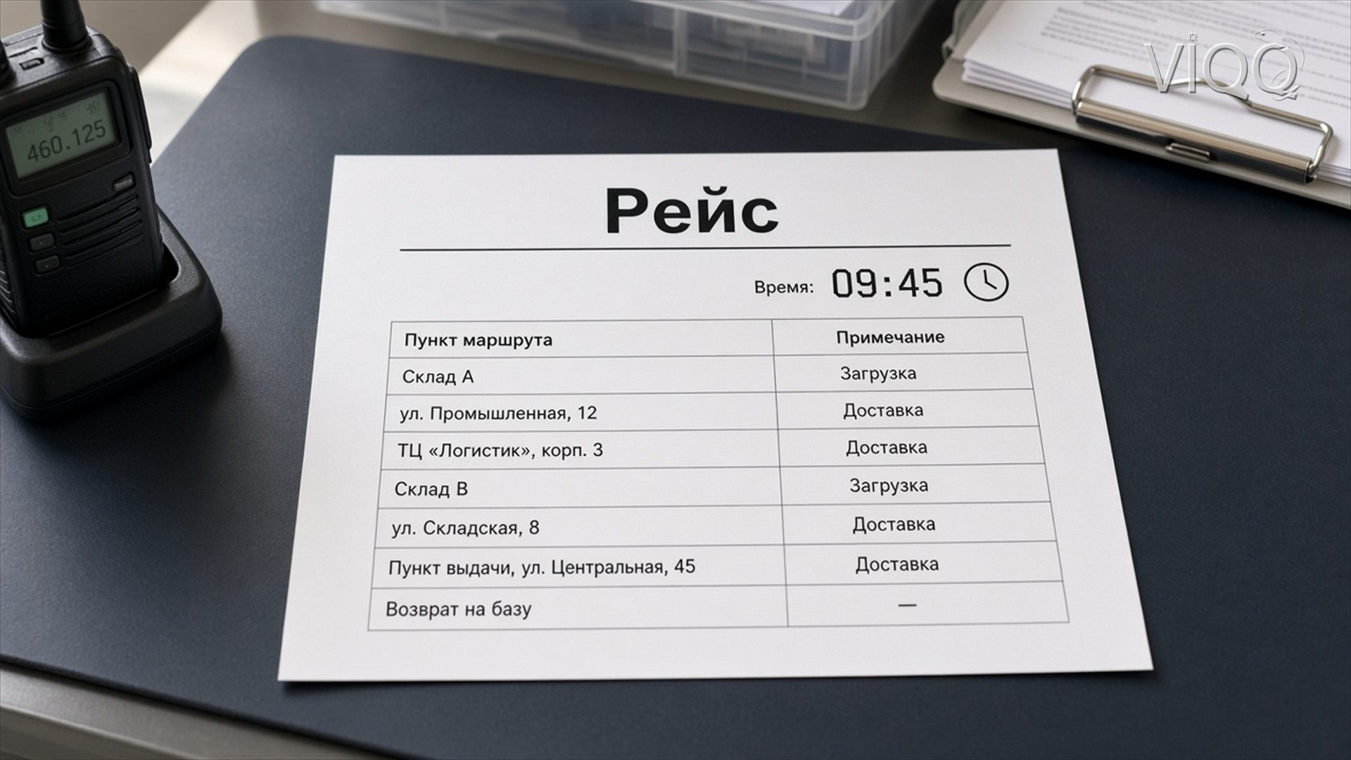 Лист рейса со временем