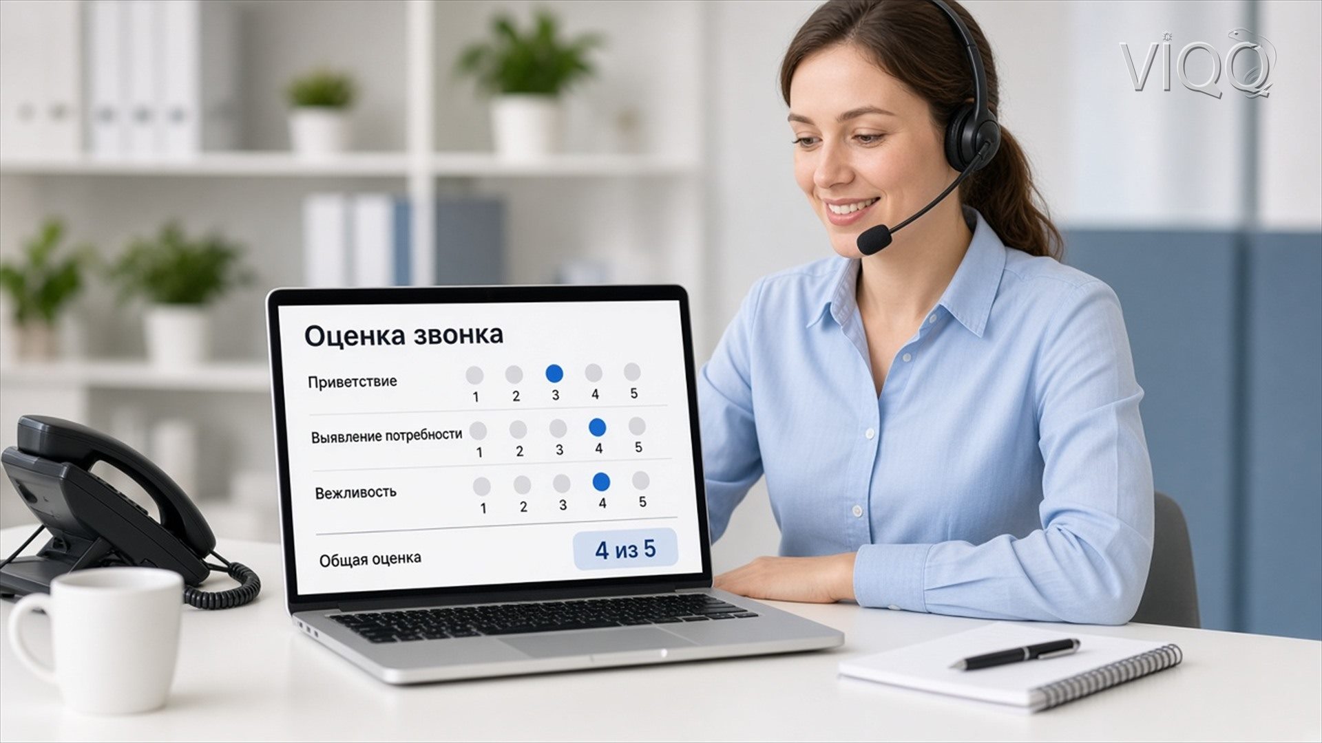 Карточка разговора с оценкой по чек-листу