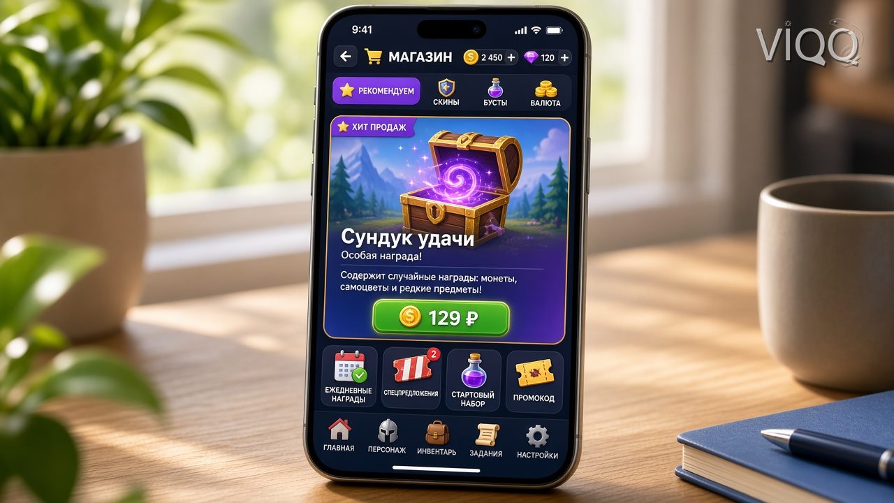 Внутриигровой магазин: предмет и цена 129 ₽