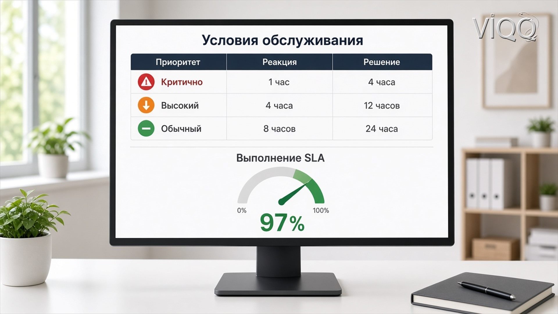 Карточка тикета: приоритет, срок ответа и история решения