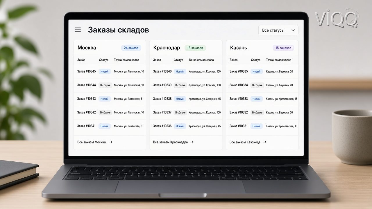 Кабинет заказов складов