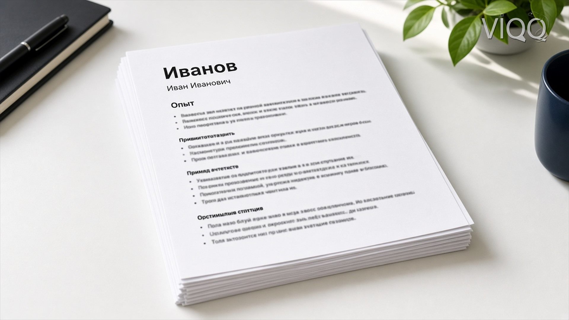Стопка резюме со словом Опыт