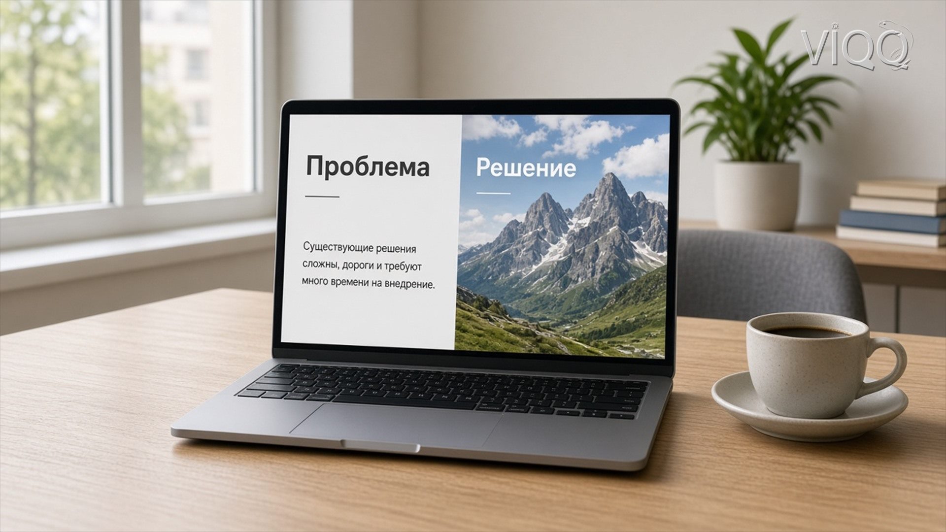 Ноутбук со слайдом Проблема и Решение