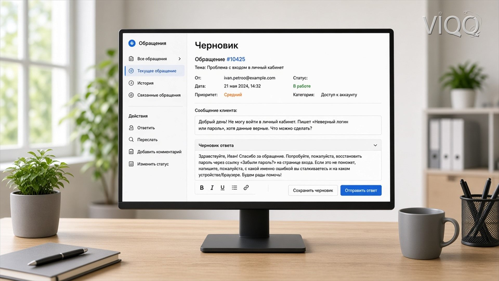 Тикет и поле Черновик